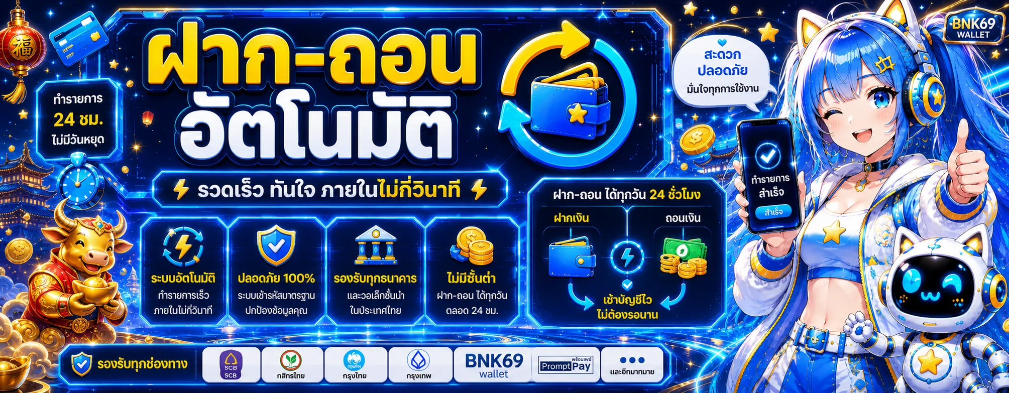 คู่มือฝากถอน BNK69 wallet บนมือถือ