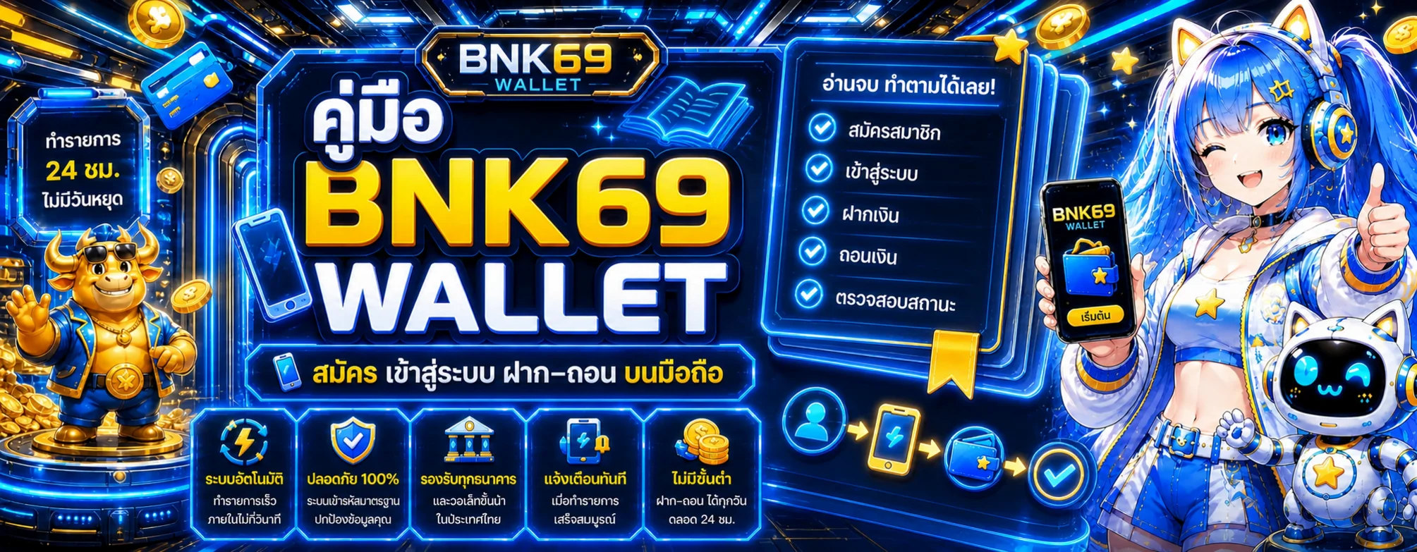 BNK69 Wallet บนมือถือ | คู่มือฝากถอนครบขั้นตอน